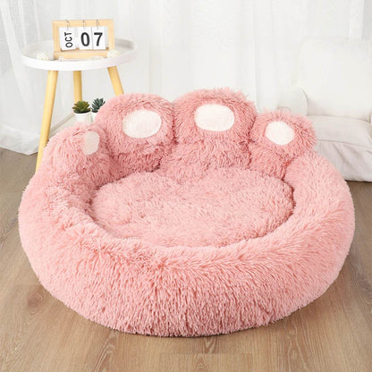 Big Paw Plush Pet Sofa Bed – Washable Dog & Cat Bed with Calming Raised Edges (Small to XL)